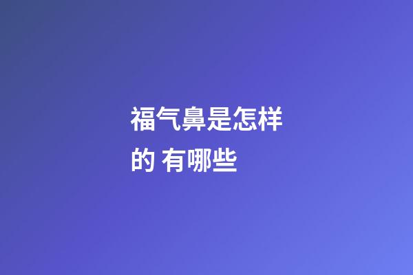 福气鼻是怎样的 有哪些